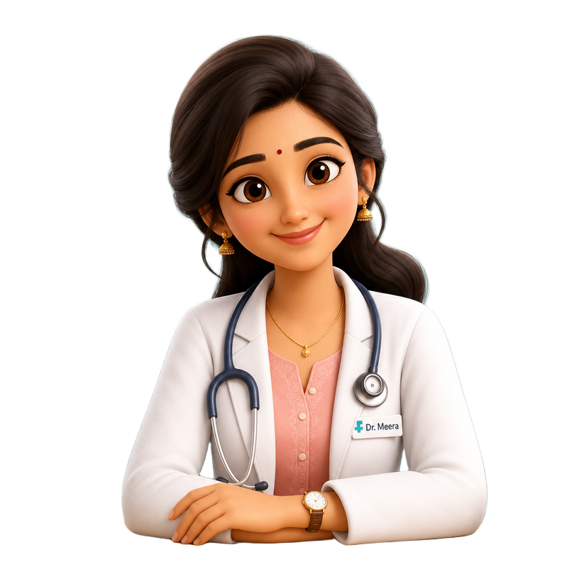 Cute 3D illustration of a friendly clinic doctor
